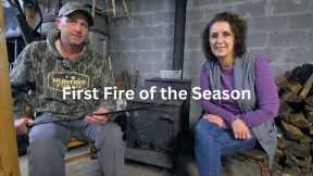 How to Build a Fire in a Woodstove & the First Fire of the Season