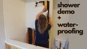 SHOWER DEMO & WATERPROOFING | Main Bathroom Makeover pt 4