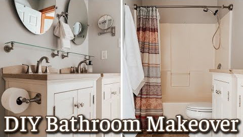 DIY BATHROOM MAKEOVER ON A BUDGET | PAINTING AN OLD BATHTUB & SHOWER | BUDGET FRIENDLY HOUSE PROJECT