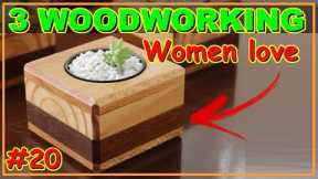 3 WOODWORKING IDEAS WOMEN LOVE (VIDEO #20) #woodwork #woodart #joinery #woodworking