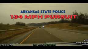 WILD 134 MPH High Speed Pursuit with Toyota Camry - Driver flees to creek 🐟    Arkansas State Police