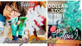 Painting $1 Christmas trees & turning them into high end decor!!