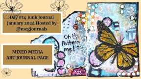 Junk Journal January Day 14 - Mixed Media Page - Patterns Using Household Items
