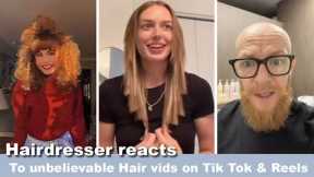 Hairdresser reacts to unbelievable Hair vids on Tik Tok, instagram & Shorts