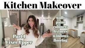 Kitchen Makeover Fixer Upper Part 1 / Creating a Kitchen from NOTHING!