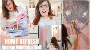 SPONGE PAINTING A WALL // DIY HOME REFRESH ON A BUDGET // HOME PROJECTS // KIMI COPE