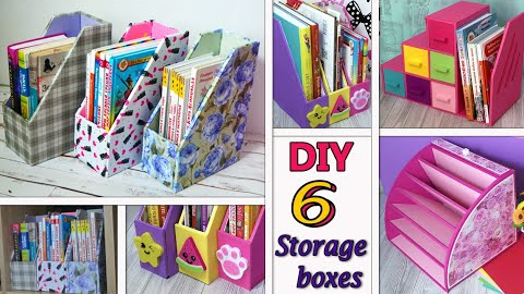 6 diy simple organizers and boxesfor storage from cardboard//handmade craft