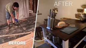Transforming SCRAP WOOD Into a Rustic Farmhouse Kitchen Island - DIY Reclaimed Wood Project