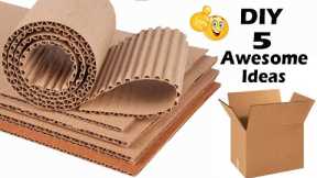 DIY - 4 Awesome Cardboard Craft Ideas | Best out of waste