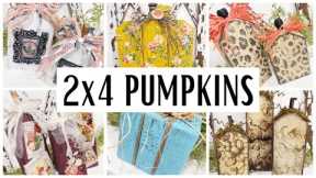 2X4 WOOD PUMPKINS - 6 different ways! SCRAP WOOD FALL diy's - Easy fall wood diy's